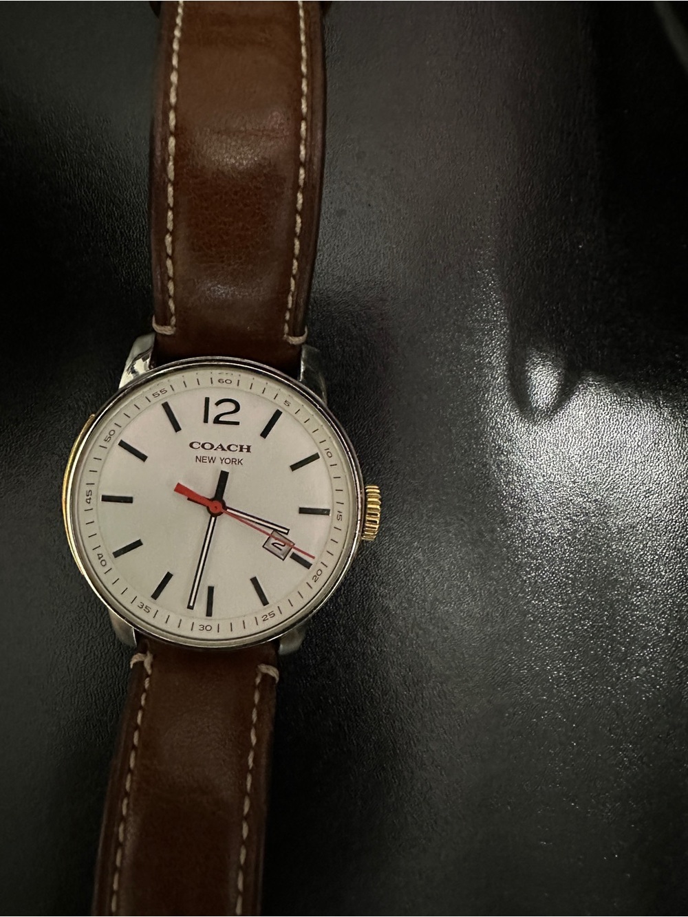 Coach Bleecker Men’s Leather Watch | Needs New Battery